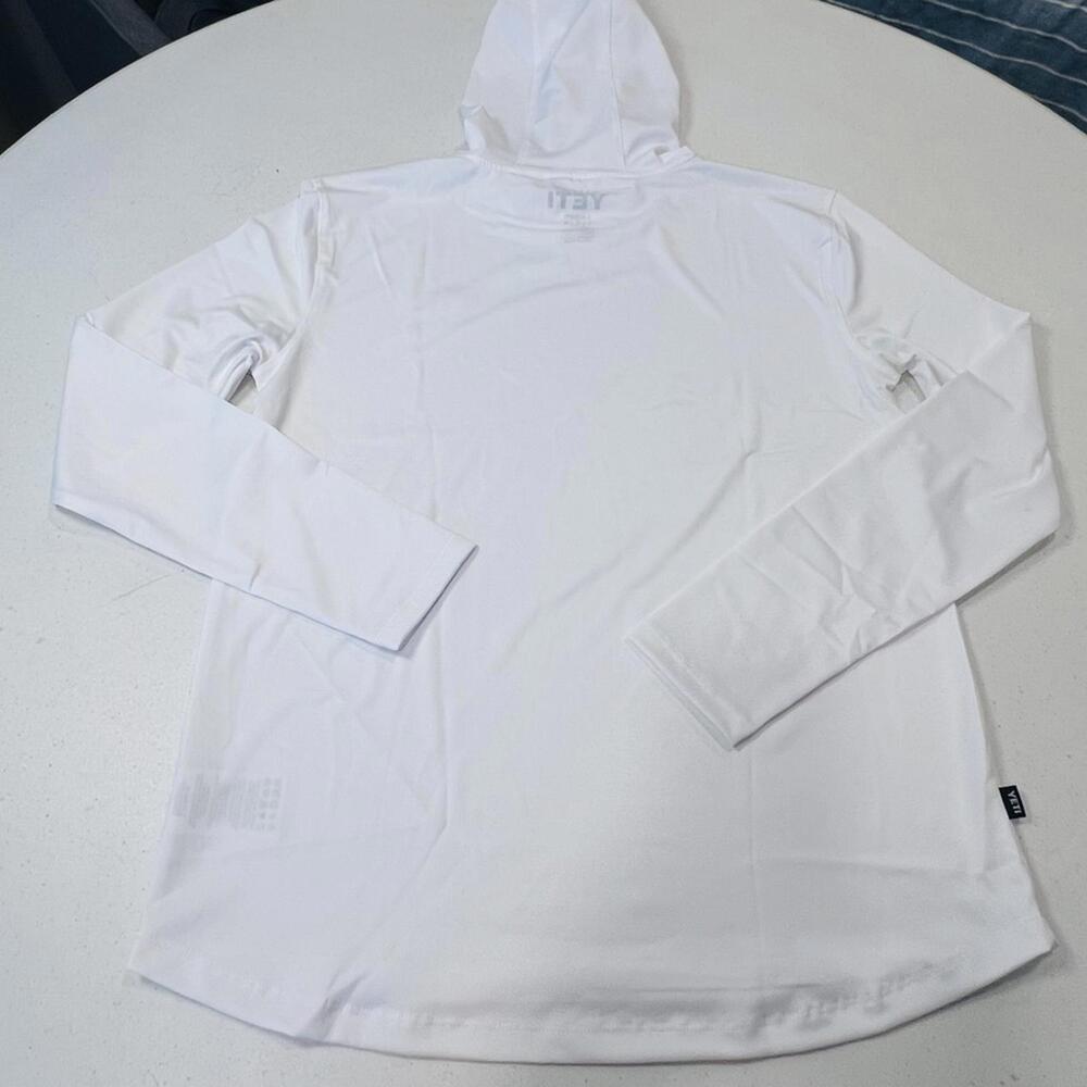 Yeti Hooded Long Sleeve Sunshirt Womens White Pink Logo Large NWT - Picture 6 of 6